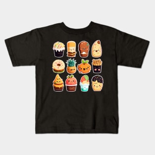 #5 Cute happy food dessert sticker pack Kids T-Shirt